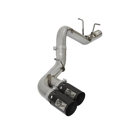 aFe Power Rebel XD 4 IN 409 Stainless Steel DPF-Back Exhaust w/Dual Black Tips GM Diesel Trucks 17-19 V8-6.6L (td) L5P