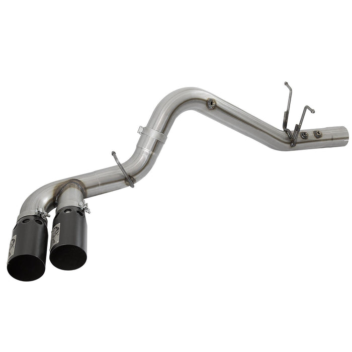 aFe Power Rebel XD 4 IN 409 Stainless Steel DPF-Back Exhaust w/Dual Black Tips GM Diesel Trucks 17-19 V8-6.6L (td) L5P