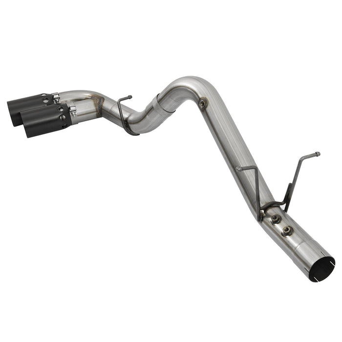 aFe Power Rebel XD 4 IN 409 Stainless Steel DPF-Back Exhaust w/Dual Black Tips GM Diesel Trucks 17-19 V8-6.6L (td) L5P