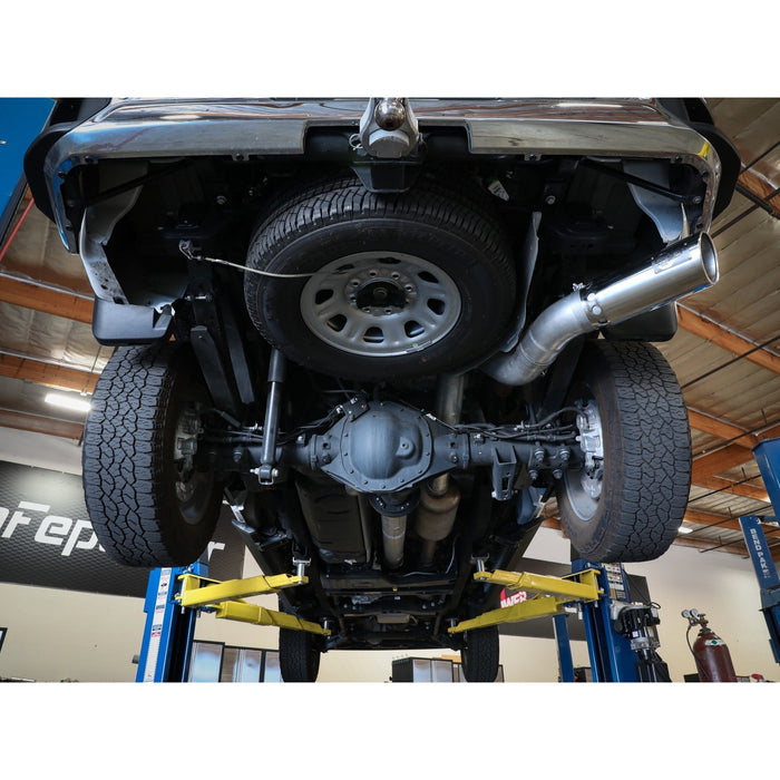aFe Power Large Bore-HD 5 IN 409 Stainless Steel DPF-Back Exhaust System w/Black Tip GM Diesel Trucks 2020 V8-6.6L (td) L5P