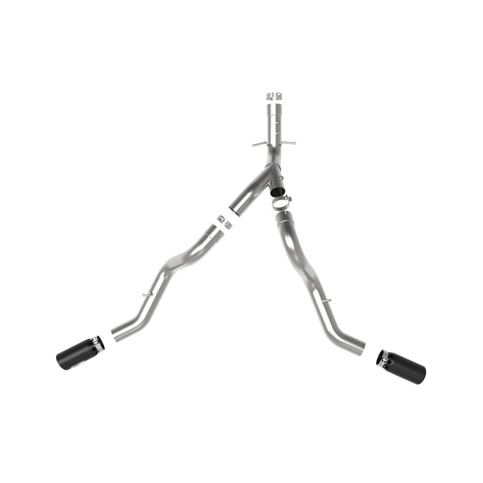 aFe Power Large Bore-HD 4 IN 409 Stainless Steel DPF-Back Exhaust System w/Black Tip GM Diesel Trucks 2020 V8-6.6L (td) L5P