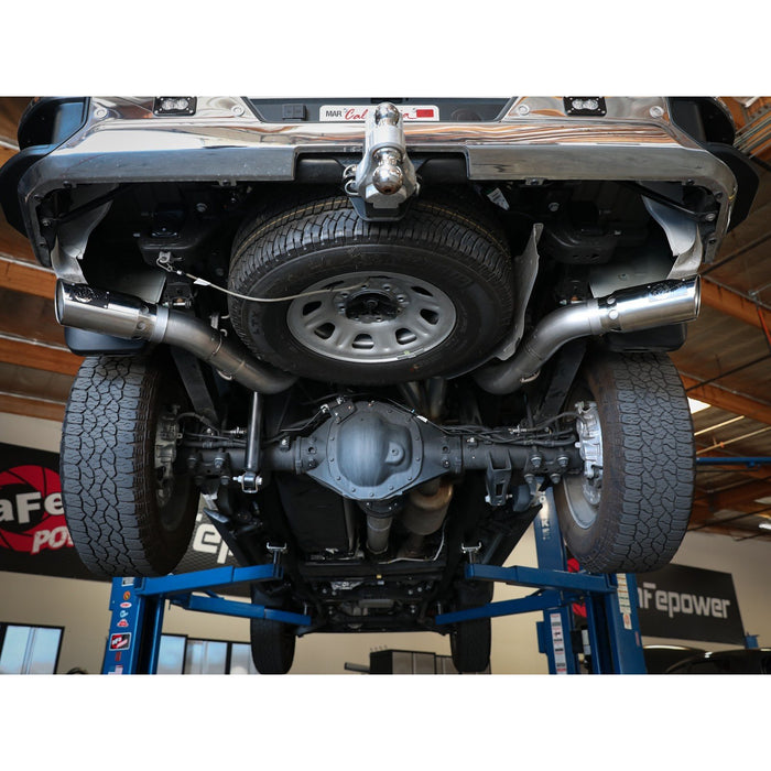 aFe Power Large Bore-HD 4 IN 409 Stainless Steel DPF-Back Exhaust System w/Black Tip GM Diesel Trucks 2020 V8-6.6L (td) L5P