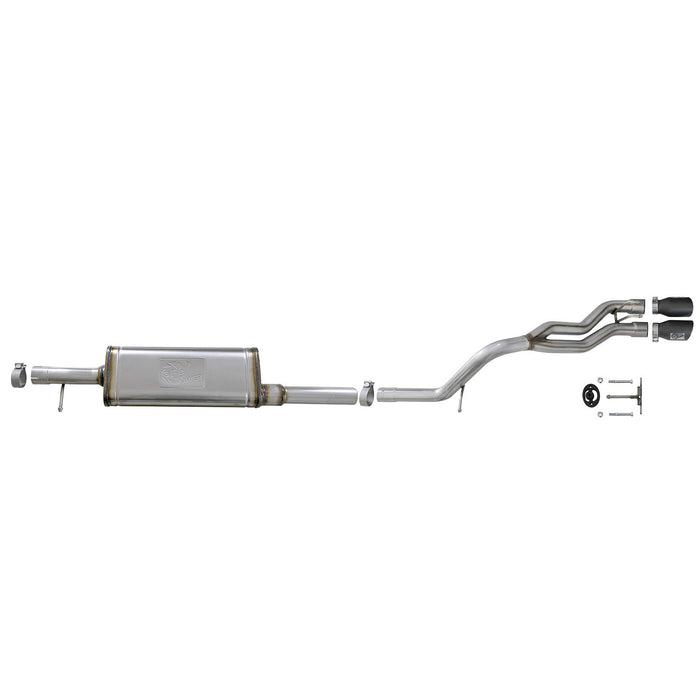 aFe Power Rebel Series 2-1/2 IN 409 Stainless Steel Cat-Back Exhaust System Jeep Wrangler (JK) 07-18 V6-3.6L/3.8L