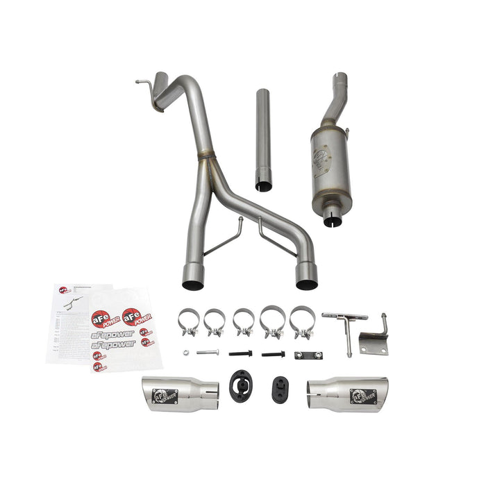 aFe Power Rebel Series 2-1/2 IN 409 Stainless Steel Cat-Back Exhaust System Jeep Wrangler (JK) 07-18 V6-3.6L/3.8L