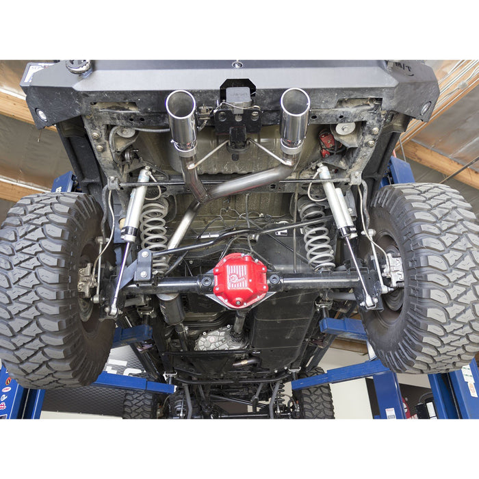 aFe Power Rebel Series 2-1/2 IN 409 Stainless Steel Cat-Back Exhaust System Jeep Wrangler (JK) 07-18 V6-3.6L/3.8L
