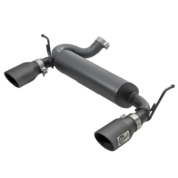 aFe Power Rebel Series 2-1/2 IN 409 Stainless Steel Axle-Back Exhaust System Jeep Wrangler (JK) 07-18 V6-3.6L/3.8L