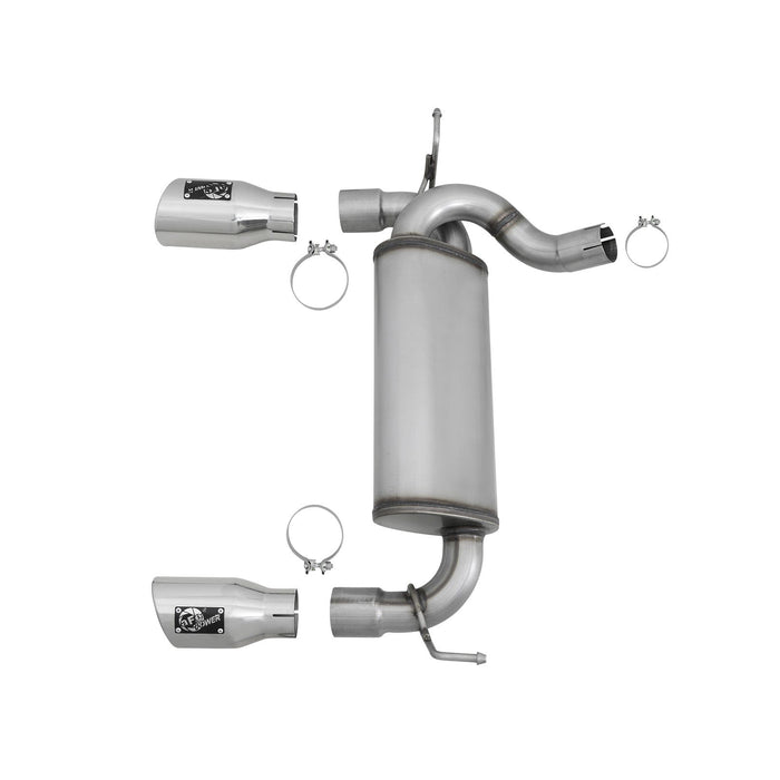 aFe Power Rebel Series 2-1/2 IN 409 Stainless Steel Axle-Back Exhaust System Jeep Wrangler (JK) 07-18 V6-3.6L/3.8L