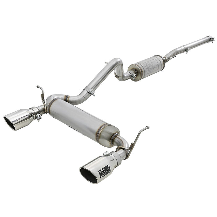 aFe Power Rebel Series 2-1/2 IN 409 Stainless Steel Cat-Back Exhaust System Jeep Wrangler (JK) 07-18 V6-3.6L/3.8L