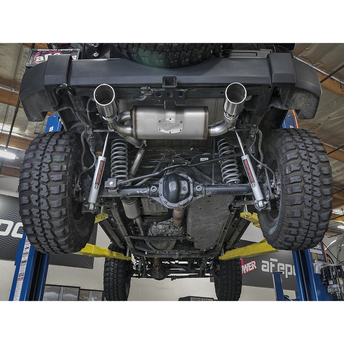 aFe Power Rebel Series 2-1/2 IN 409 Stainless Steel Cat-Back Exhaust System Jeep Wrangler (JK) 07-18 V6-3.6L/3.8L