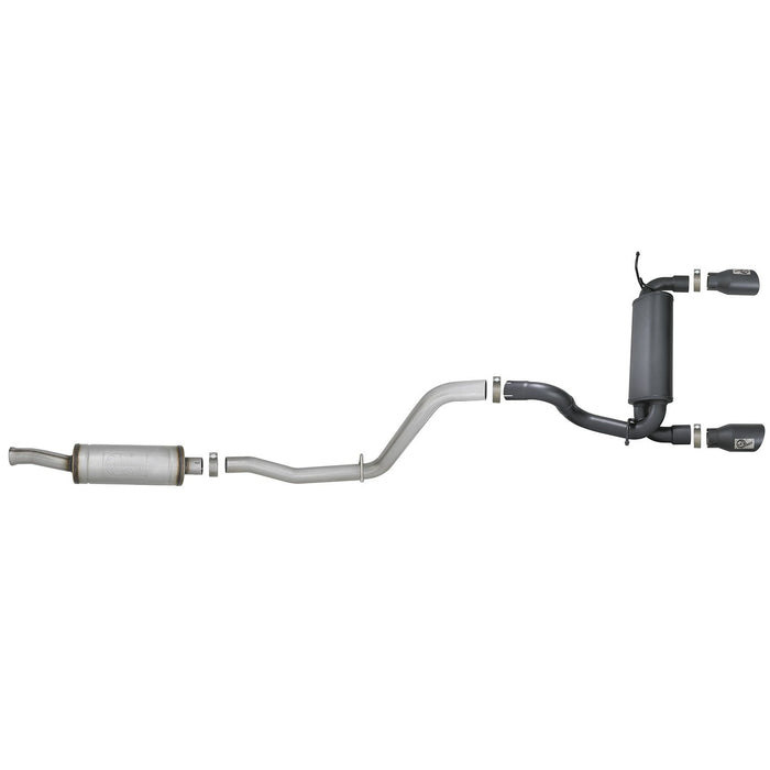 aFe Power Rebel Series 2-1/2 IN 409 Stainless Steel Cat-Back Exhaust System Jeep Wrangler (JL) 18-20 V6-3.6L