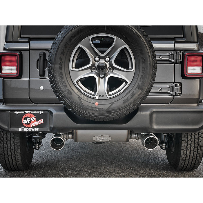 aFe Power Rebel Series 2-1/2 IN 409 Stainless Steel Cat-Back Exhaust System Jeep Wrangler (JL) 18-20 V6-3.6L