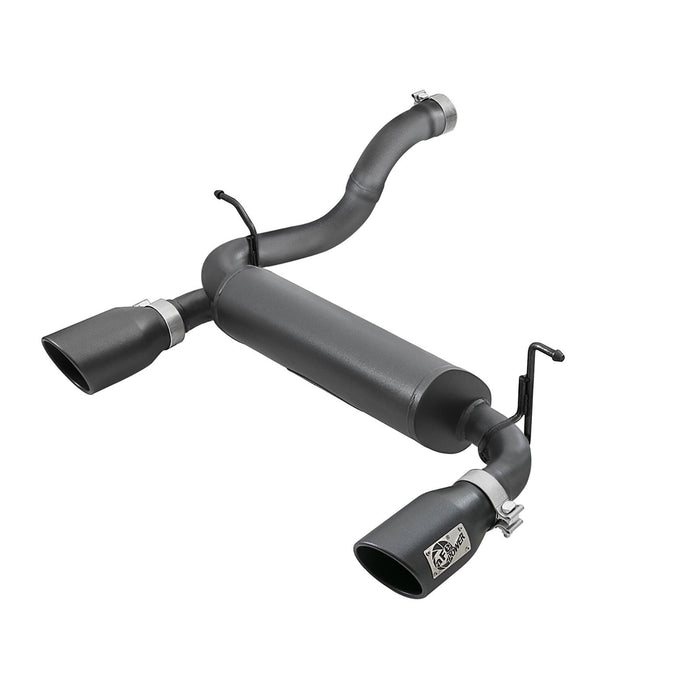 aFe Power Rebel Series 2-1/2 IN 409 Stainless Steel Axle-Back Exhaust System Jeep Wrangler (JL) 18-20 L4-2.0L (t) / V6-3.6L