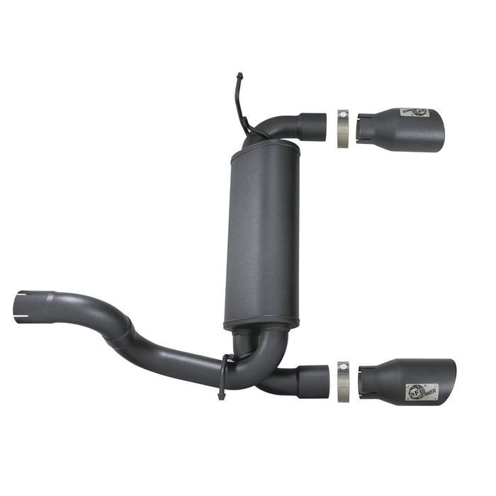 aFe Power Rebel Series 2-1/2 IN 409 Stainless Steel Axle-Back Exhaust System Jeep Wrangler (JL) 18-20 L4-2.0L (t) / V6-3.6L