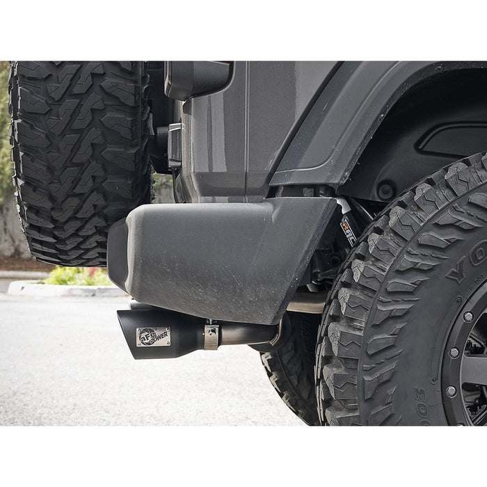 aFe Power Rebel Series 2-1/2 IN 409 Stainless Steel Axle-Back Exhaust System Jeep Wrangler (JL) 18-20 L4-2.0L (t) / V6-3.6L