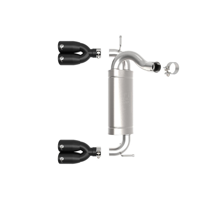aFe Power Rebel Series 2-1/2 IN 409 Stainless Steel Axle-Back Exhaust System Jeep Wrangler (JK) 07-18 V6-3.6/3.8L