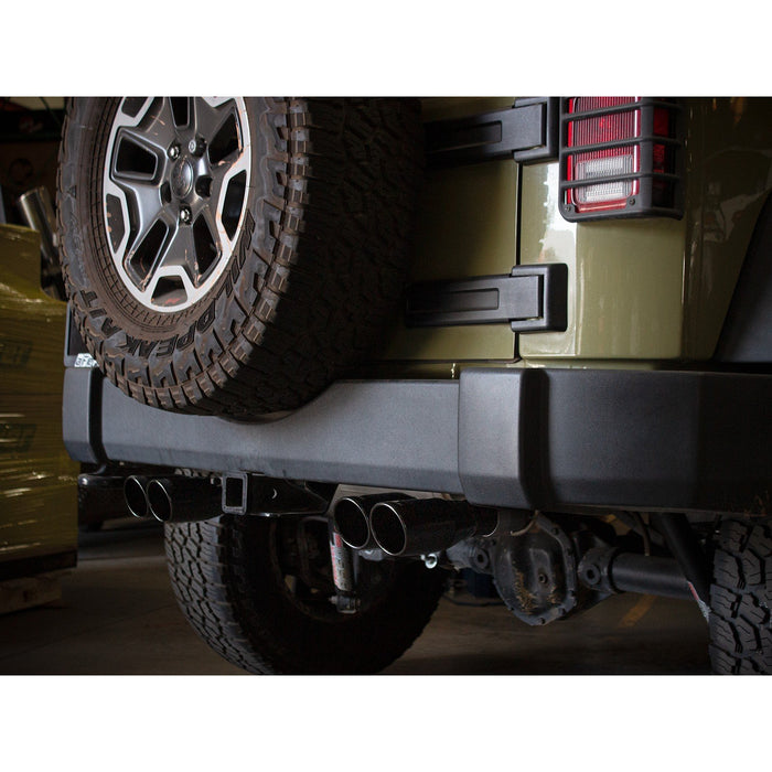 aFe Power Rebel Series 2-1/2 IN 409 Stainless Steel Axle-Back Exhaust System Jeep Wrangler (JK) 07-18 V6-3.6/3.8L