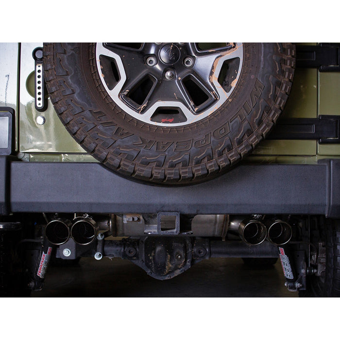 aFe Power Rebel Series 2-1/2 IN 409 Stainless Steel Axle-Back Exhaust System Jeep Wrangler (JK) 07-18 V6-3.6/3.8L