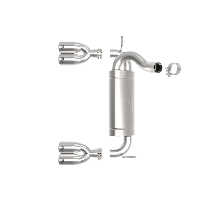 aFe Power Rebel Series 2-1/2 IN 409 Stainless Steel Axle-Back Exhaust System Jeep Wrangler (JK) 07-18 V6-3.6/3.8L