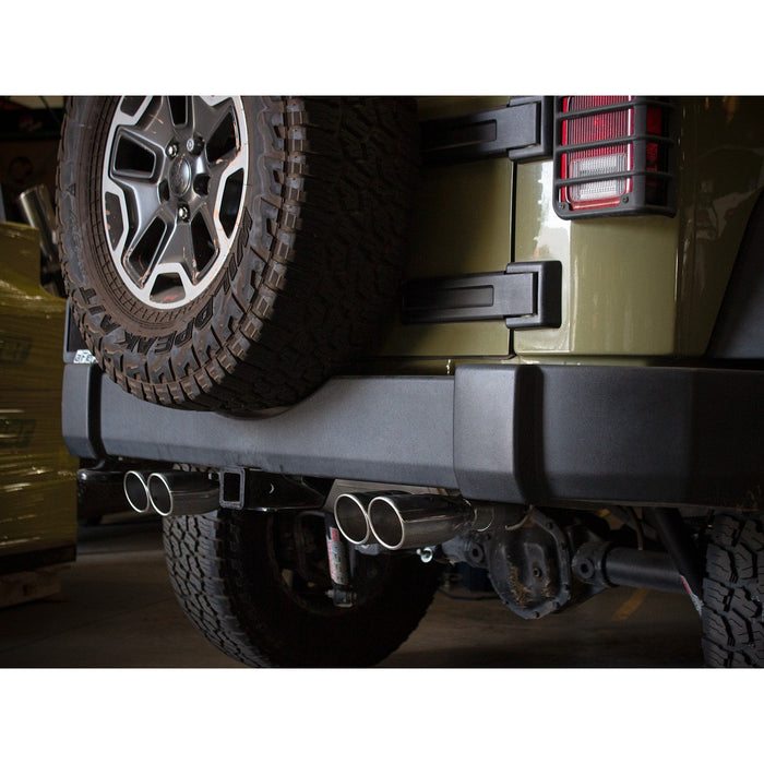 aFe Power Rebel Series 2-1/2 IN 409 Stainless Steel Axle-Back Exhaust System Jeep Wrangler (JK) 07-18 V6-3.6/3.8L