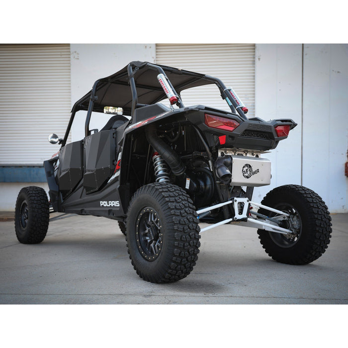 aFe Power Dirt Runner Slip-On Exhaust System 2-1/2 IN Heat Shield Polaris RZR XP 1000 15-20