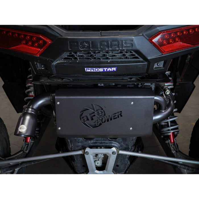 aFe Power Dirt Runner Slip-On Exhaust System 2-1/2 IN Polaris RZR XP Turbo 16-20