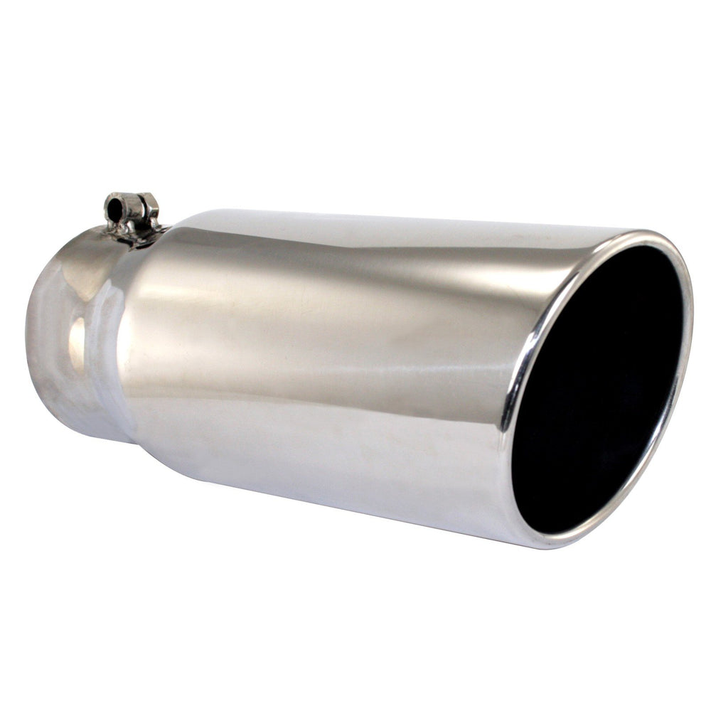 aFe Power Mach Force-Xp 304 Stainless Steel Clamp-on Exhaust Tip Polished 4 IN Inlet x 5 IN Outlet x 12 IN L