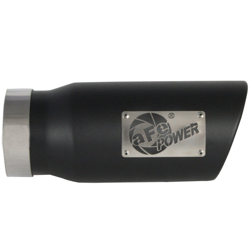 aFe Power Mach Force-Xp 409 Stainless Steel Clamp-on Exhaust Tip Black 4 IN Inlet x 5 IN Outlet x 12 IN L