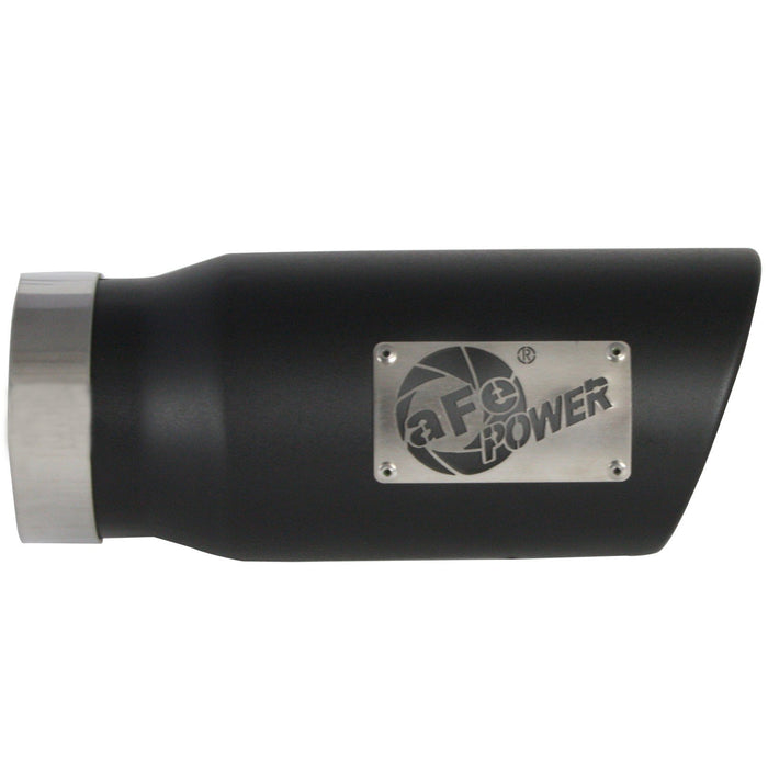 aFe Power Mach Force-Xp 409 Stainless Steel Clamp-on Exhaust Tip Black 4 IN Inlet x 5 IN Outlet x 12 IN L