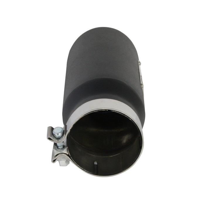 aFe Power Mach Force-Xp 409 Stainless Steel Clamp-on Exhaust Tip Black 4 IN Inlet x 5 IN Outlet x 12 IN L
