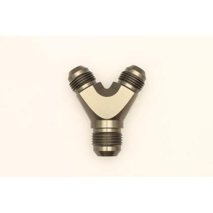 DeatschWerks 8AN Male Flare + 8AN Male Flare to 10AN Male Flare Y Block Fitting