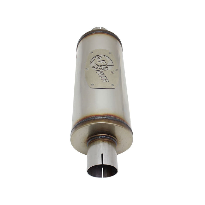 aFe Power Mach Force-Xp 409 Stainless Steel Muffler 2-1/2 IN ID Center/Center x 6 IN Dia. x 14 IN L - Round Body