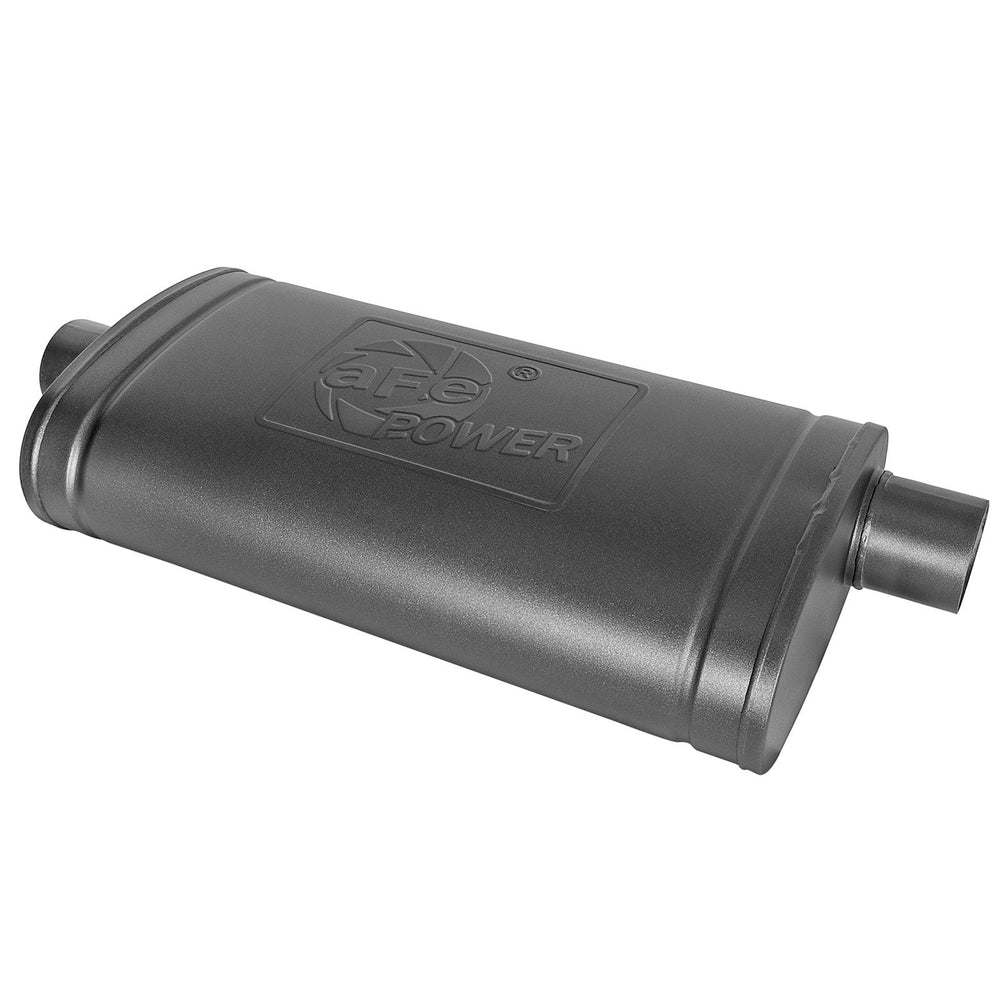 aFe Power Mach Force-Xp 409 Stainless Steel Muffler w/ High-Temp Metallic Black finish 3 IN ID Center/Offset x 11 IN W x 5 IN H x 22 IN L - Oval Body - Black