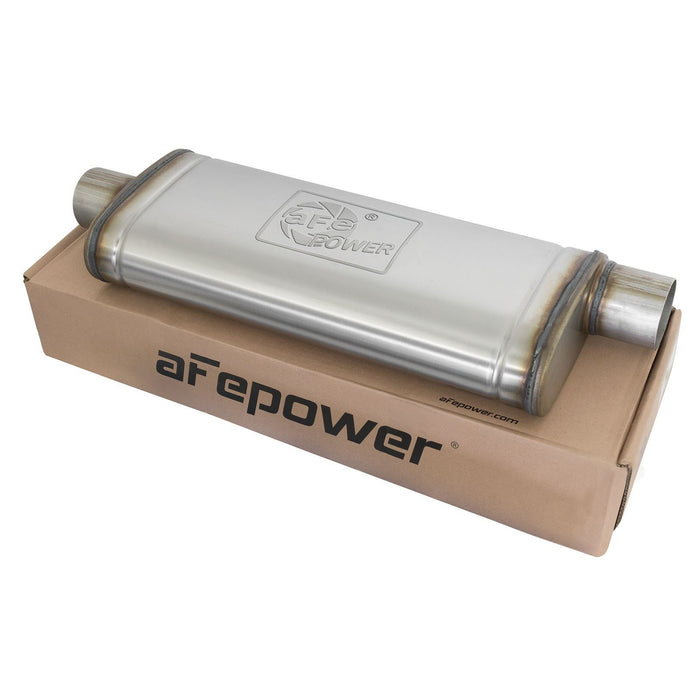 aFe Power Mach Force-Xp 409 Stainless Steel Muffler 3 IN ID Center/Offset x 9 IN W x 4 IN H x 22 IN L - Oval Body