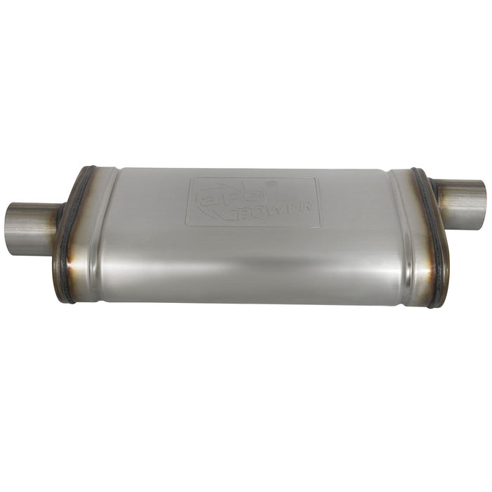aFe Power Mach Force-Xp 409 Stainless Steel Muffler 2-1/2 IN ID Center/Offset x 9 IN W x 4 IN H x 18 IN L - Oval Body