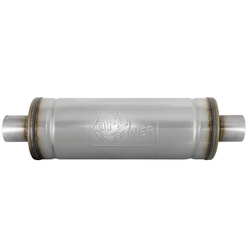 aFe Power Mach Force-Xp 409 Stainless Steel Muffler 2-1/2 IN ID Center/Center 18 IN L x 6 IN Dia - Round Body