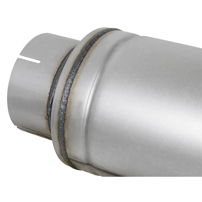 aFe Power Atlas Aluminized Steel Muffler 5 IN ID Center/Center x 7 IN Dia. x 24 IN L - Round Body