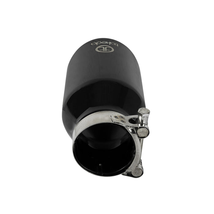 aFe Power Takeda 409 Stainless Steel Clamp-on Exhaust Tip 2-1/2 IN Inlet x 4 IN Outlet x 8 IN L
