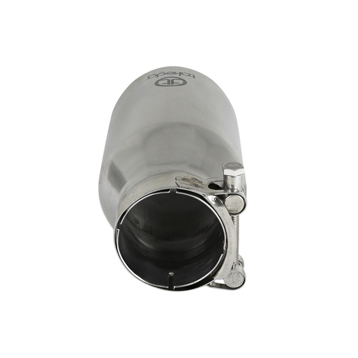 aFe Power Takeda 409 Stainless Steel Clamp-on Exhaust Tip 2-1/2 IN Inlet x 4 IN Outlet x 8 IN L