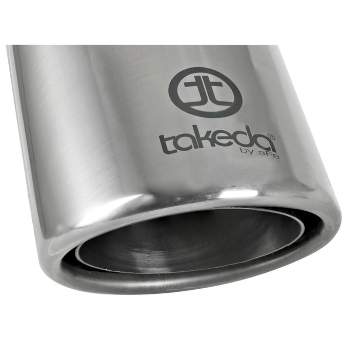 aFe Power Takeda 409 Stainless Steel Clamp-on Exhaust Tip 2-1/2 IN Inlet x 4 IN Outlet x 8 IN L