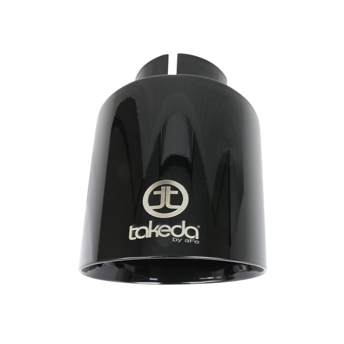 aFe Power Takeda 409 Stainless Steel Clamp-on Exhaust Tip Black 2-1/2 IN Inlet x 4-1/2 IN Outlet x 7 IN L