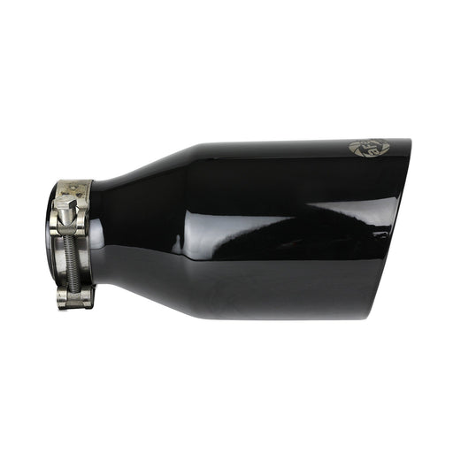 aFe Power Takeda 409 Stainless Steel Clamp-on Exhaust Tip Black 2-1/2 IN Inlet x 4-1/2 IN Outlet x 7 IN L