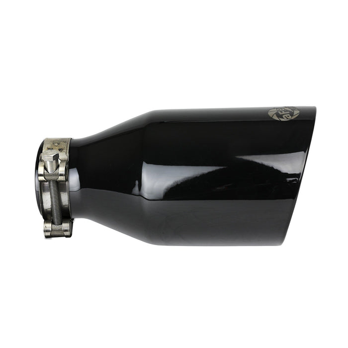 aFe Power Takeda 409 Stainless Steel Clamp-on Exhaust Tip Black 2-1/2 IN Inlet x 4-1/2 IN Outlet x 7 IN L