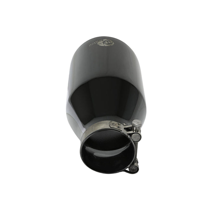 aFe Power Takeda 409 Stainless Steel Clamp-on Exhaust Tip Black 2-1/2 IN Inlet x 4-1/2 IN Outlet x 7 IN L