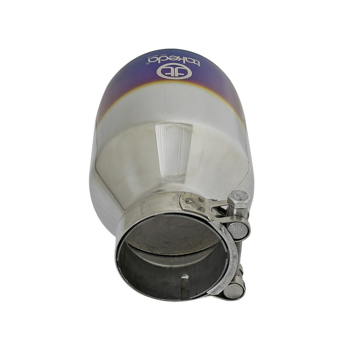 aFe Power Takeda 409 Stainless Steel Clamp-on Exhaust Tip Black 2-1/2 IN Inlet x 4-1/2 IN Outlet x 7 IN L