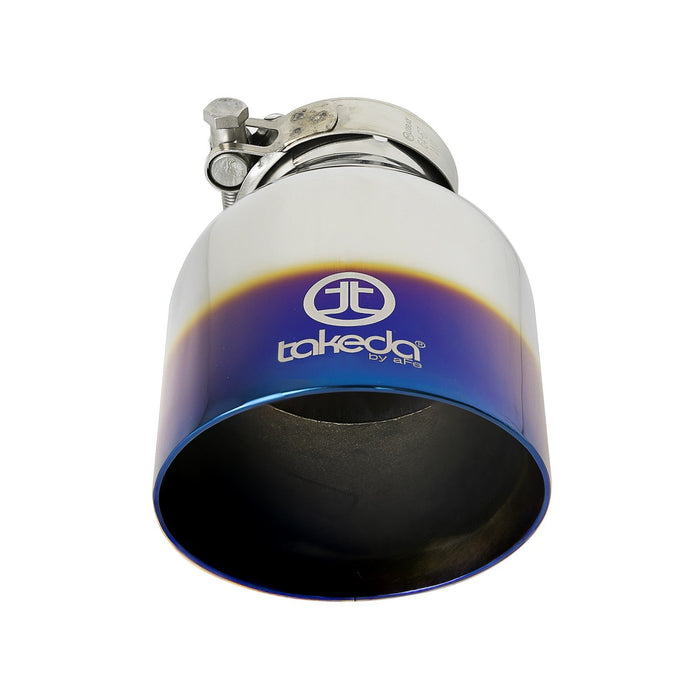 aFe Power Takeda 409 Stainless Steel Clamp-on Exhaust Tip Black 2-1/2 IN Inlet x 4-1/2 IN Outlet x 7 IN L