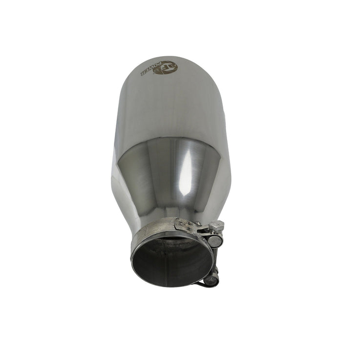 aFe Power Takeda 409 Stainless Steel Clamp-on Exhaust Tip Black 2-1/2 IN Inlet x 4-1/2 IN Outlet x 7 IN L