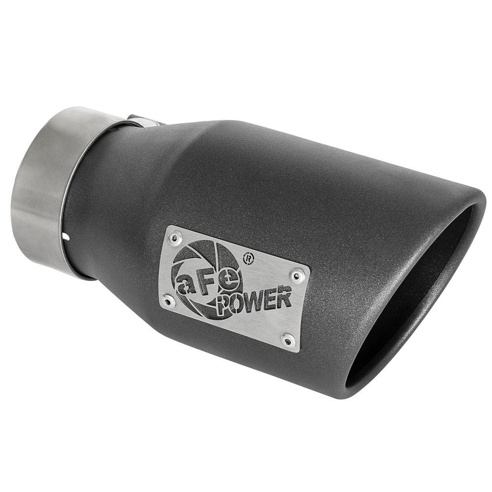 aFe Power Mach Force-Xp 409 Stainless Steel Clamp-on Exhaust Tip High-Temp Metallic Black 3 IN Inlet x 4-1/2 IN Outlet x 9 IN L