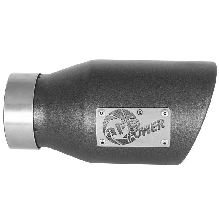 aFe Power Mach Force-Xp 409 Stainless Steel Clamp-on Exhaust Tip High-Temp Metallic Black 3 IN Inlet x 4-1/2 IN Outlet x 9 IN L