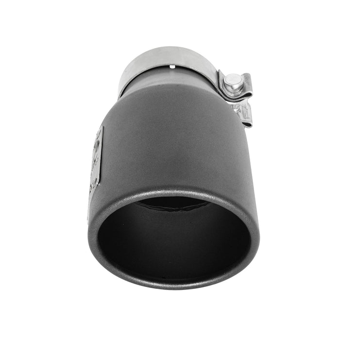 aFe Power Mach Force-Xp 409 Stainless Steel Clamp-on Exhaust Tip High-Temp Metallic Black 3 IN Inlet x 4-1/2 IN Outlet x 9 IN L