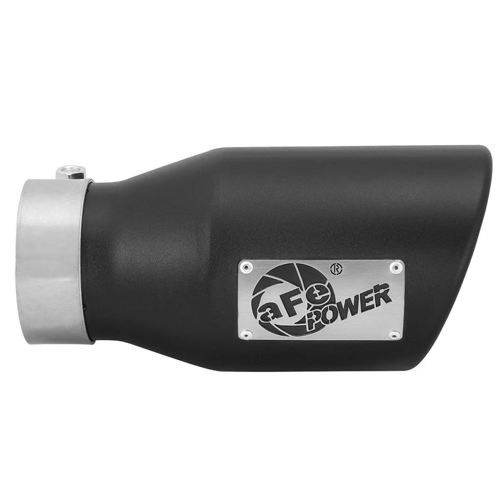 aFe Power Mach Force-Xp 409 Stainless Steel Clamp-on Exhaust Tip Black 3 IN Inlet x 4-1/2 IN Outlet x 9 IN L
